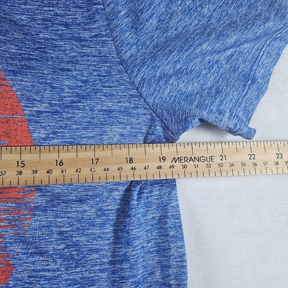 Marvel Captain America Men's T-Shirt Size M Blue Heathered Printed Logo Shield - Picture 3 of 6